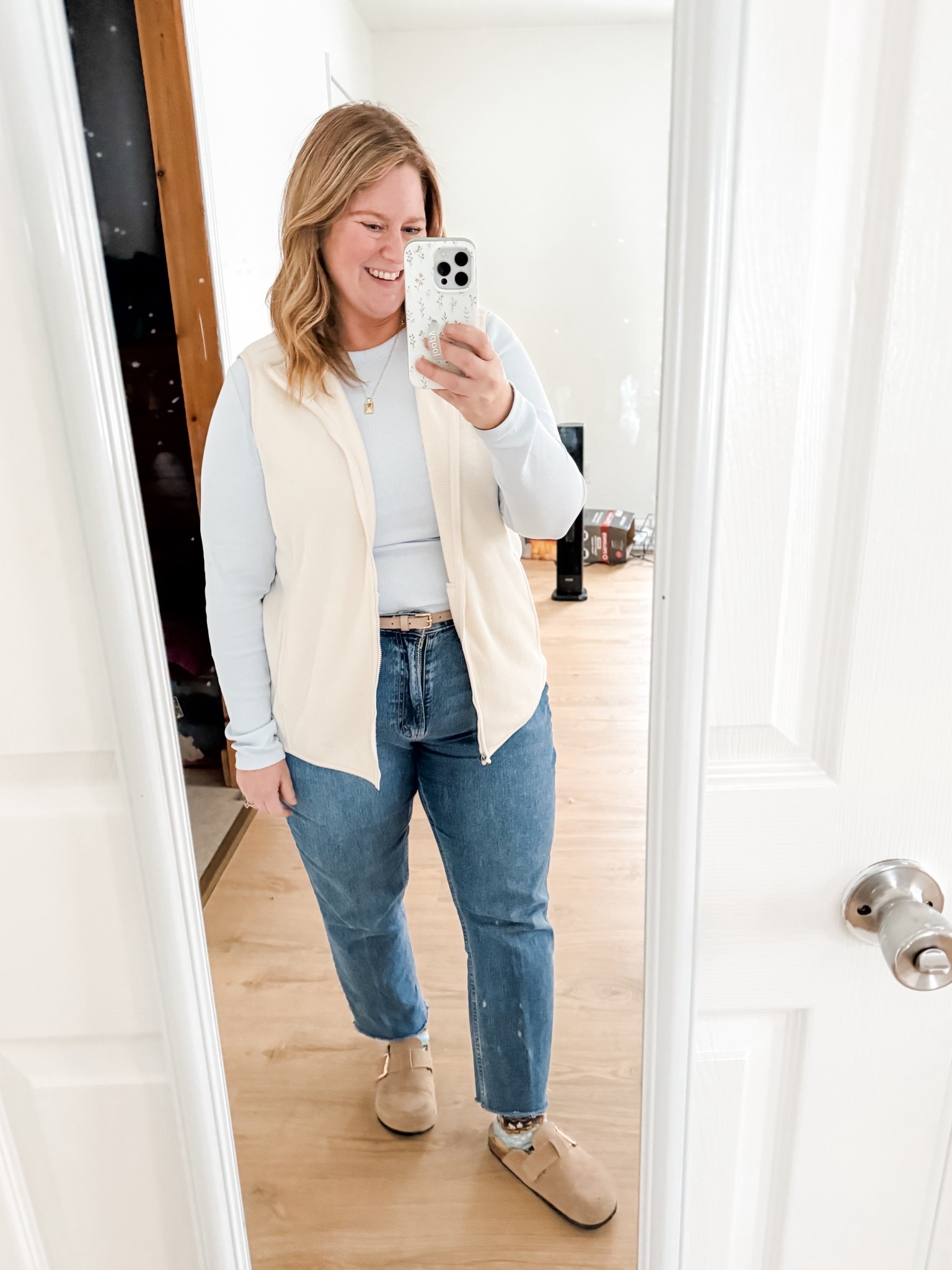 Friday teacher outfit! Wearing a large in my long sleeve ribbed tee, XL in my vest and a 33 short in my jeans.  

#LTKFindsUnder50 #LTKMidsize #LTKPetite