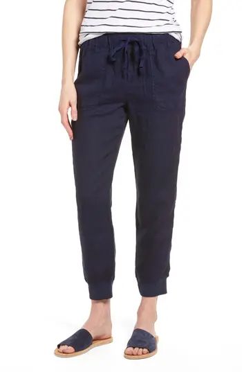 Women's Caslon Linen Jogger Pants, Size X-Small - Blue | Nordstrom