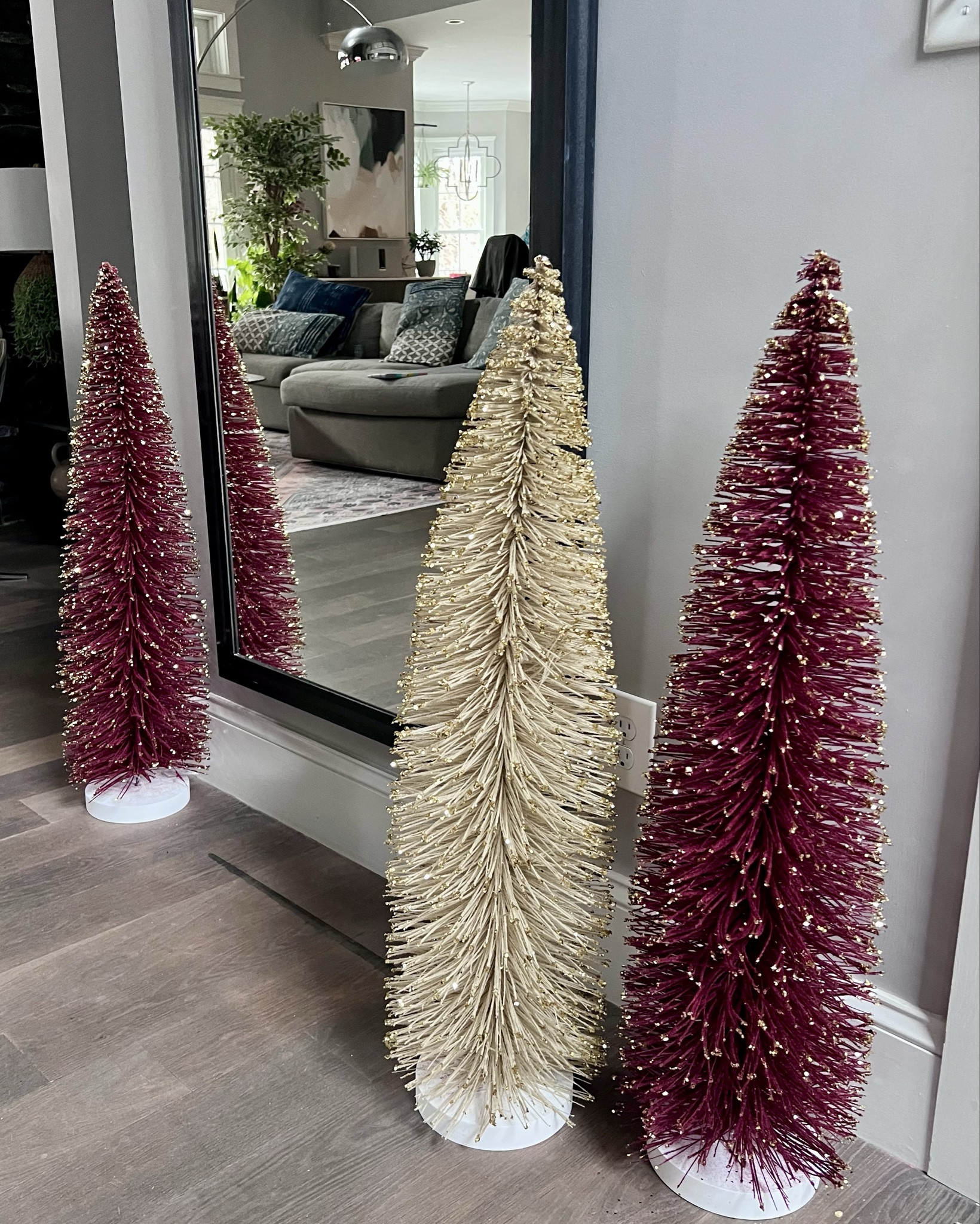 These 3’ bottle brush trees are so pretty! Had to bring them home and find a spot for them. #targetfinds

#LTKHome #LTKHoliday