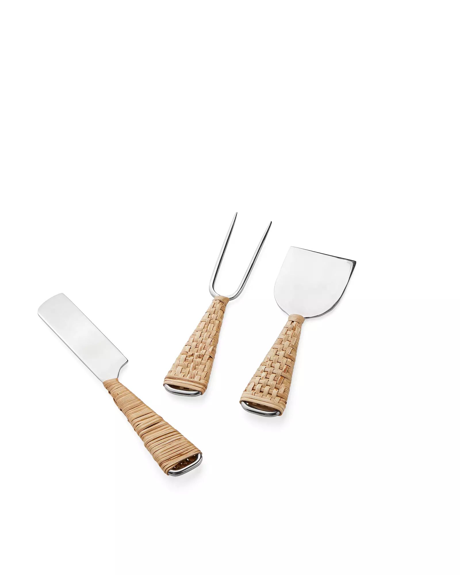 Tulum Rattan Cheese Knife Set | Serena and Lily