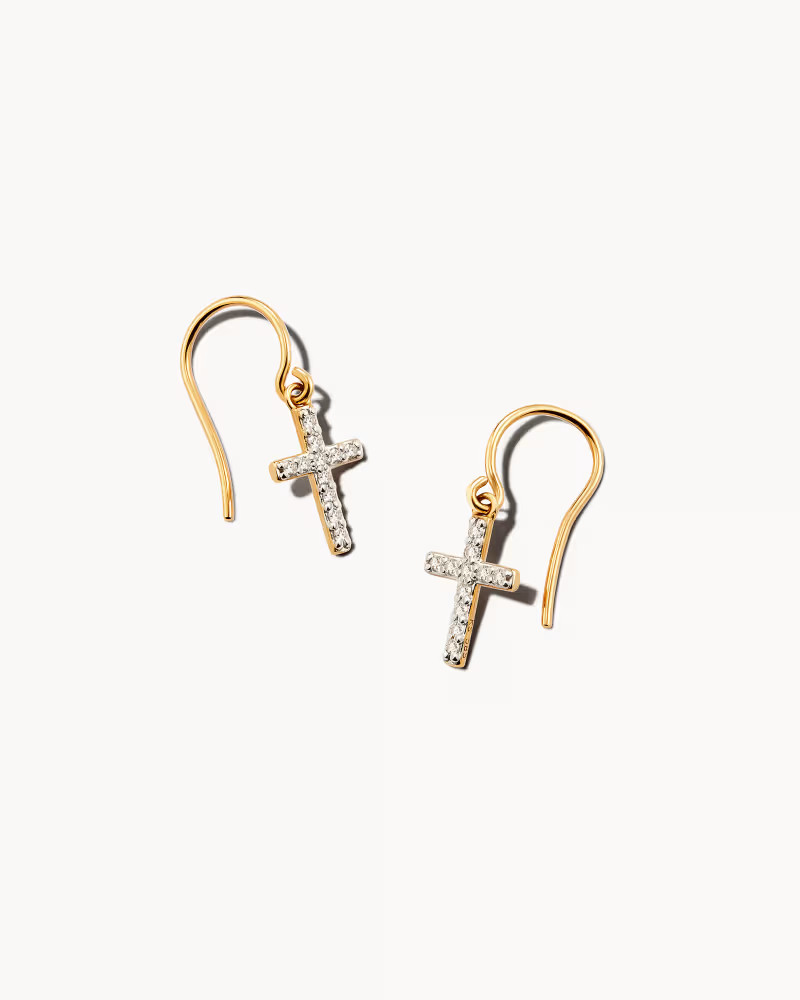 Cross Drop Earrings in 14k Yellow Gold | Kendra Scott