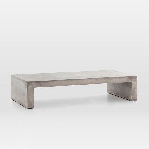 Concrete Waterfall Rectangle Coffee Table (60") | West Elm (US)