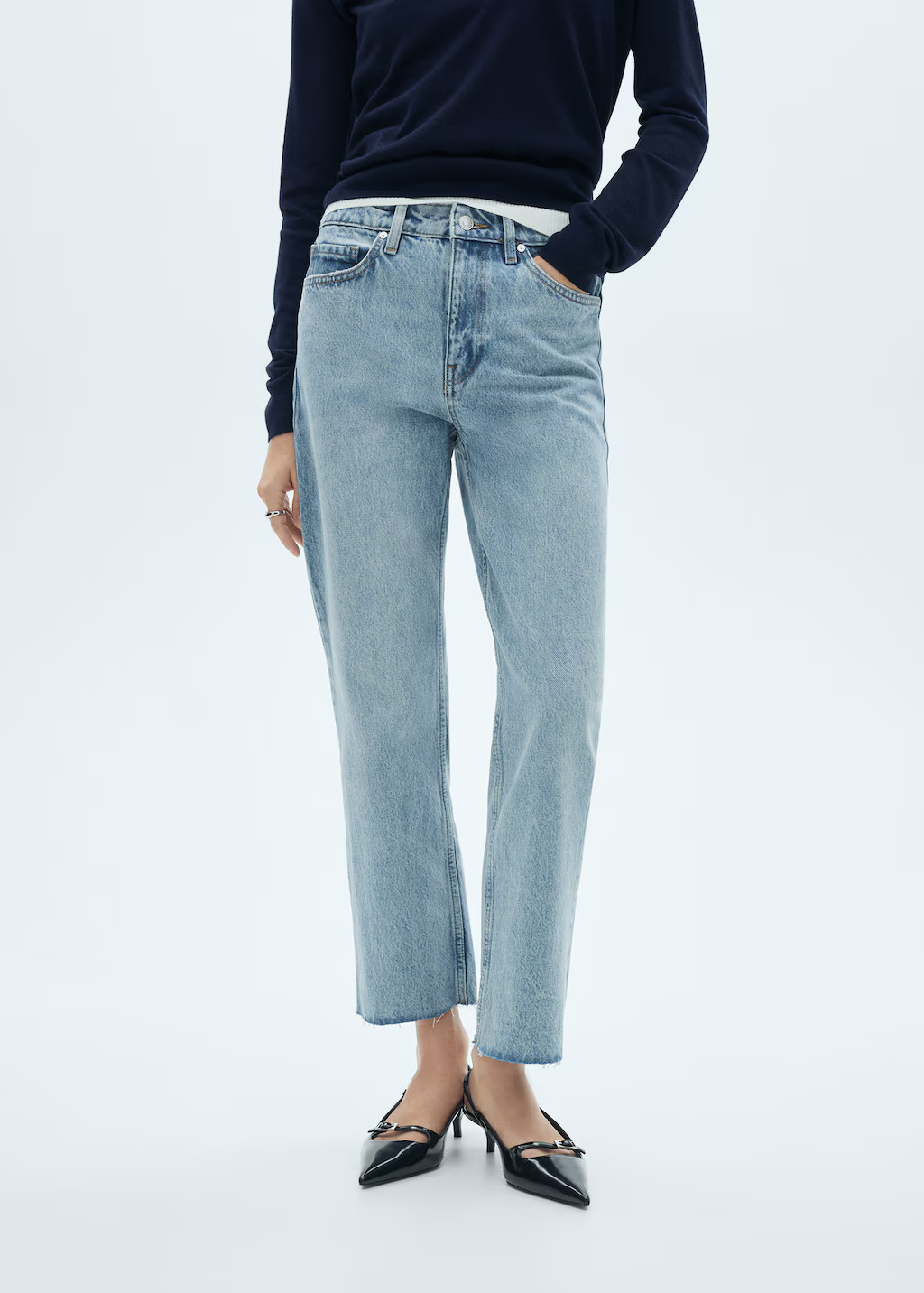 Blanca straight-fit cropped jeans | MANGO (UK)