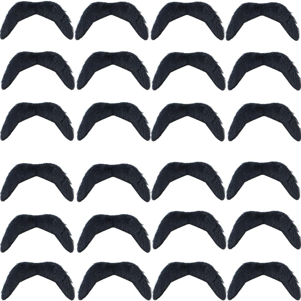 24 Pcs Self Adhesive Fake Black Mustache Novelty Black Plush Mustaches Hairy Fake Black Sticker M... | Amazon (US)