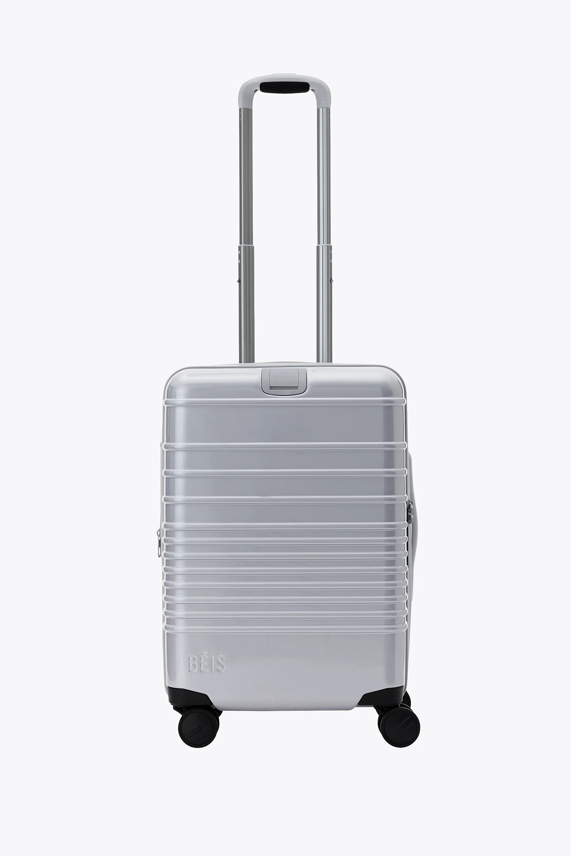 BÉIS x Chipotle 'The Carry-On Roller' in Metallic - Silver Carry-On Luggage & Suitcases | BEIS