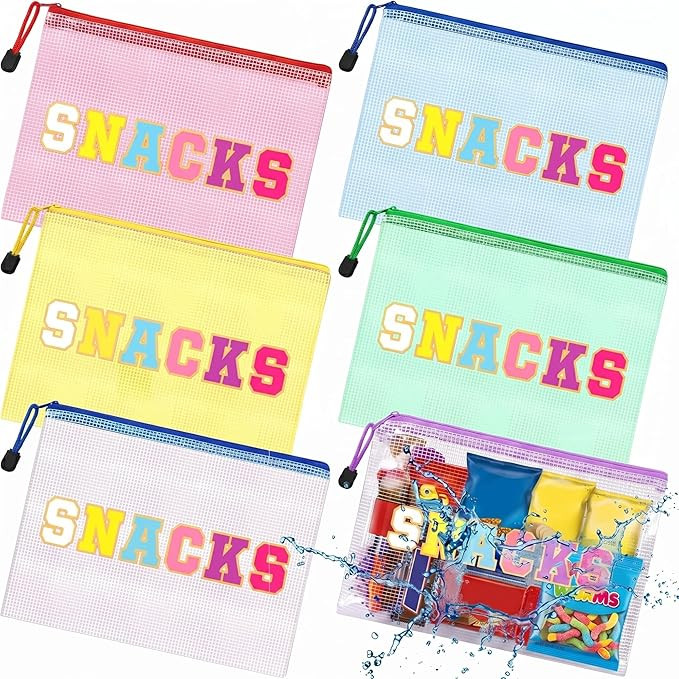 Abbylike 12 Pcs Snack Bags Pouch Travel Makeup Cosmetic Bag Clear Letter Zipper Pouch Waterproof ... | Amazon (US)
