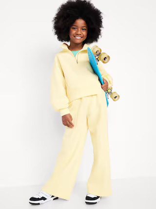 High-Waisted Bounce Fleece Wide-Leg Sweatpants for Girls | Old Navy (US)