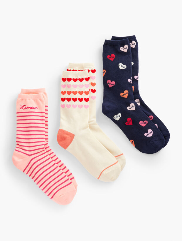 Love Hearts 3-Pack Trouser Socks | Talbots