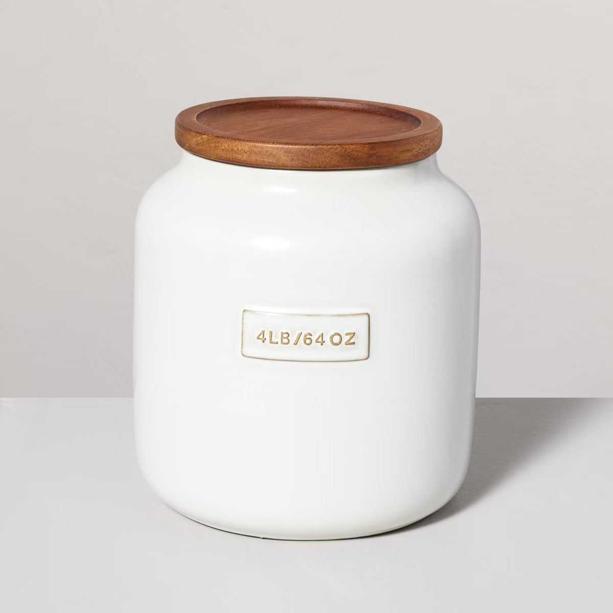 Dry Goods Stoneware Canister with Wood Lid Cream/Brown - Hearth & Hand™ with Magnolia | Target
