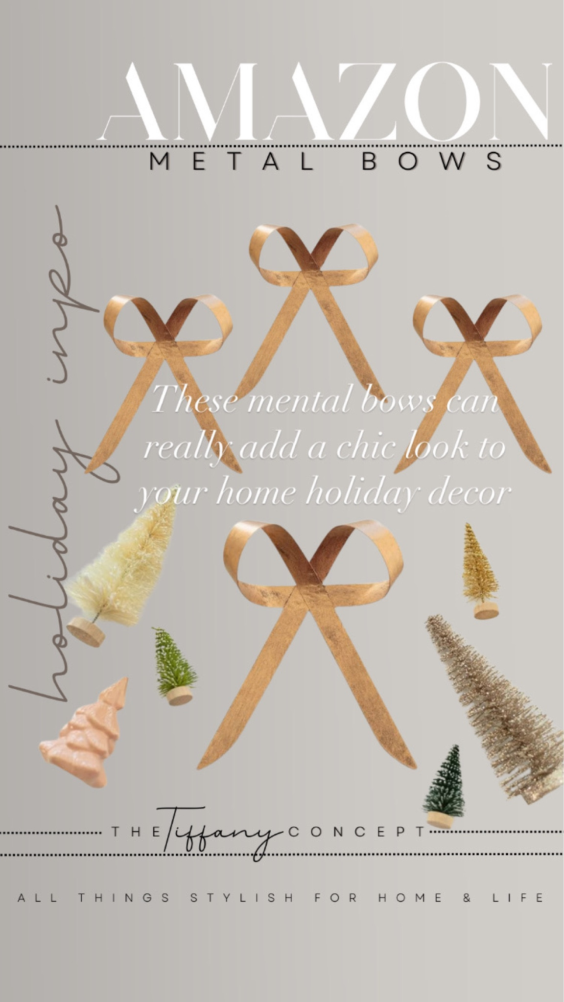 Bows are trending this season. Here is a neat twist on the bow trend by making them metal. These metal bows would be prefect to add a pop of shine and gold to your home decor. 

#LTKHome #LTKHoliday #LTKSeasonal