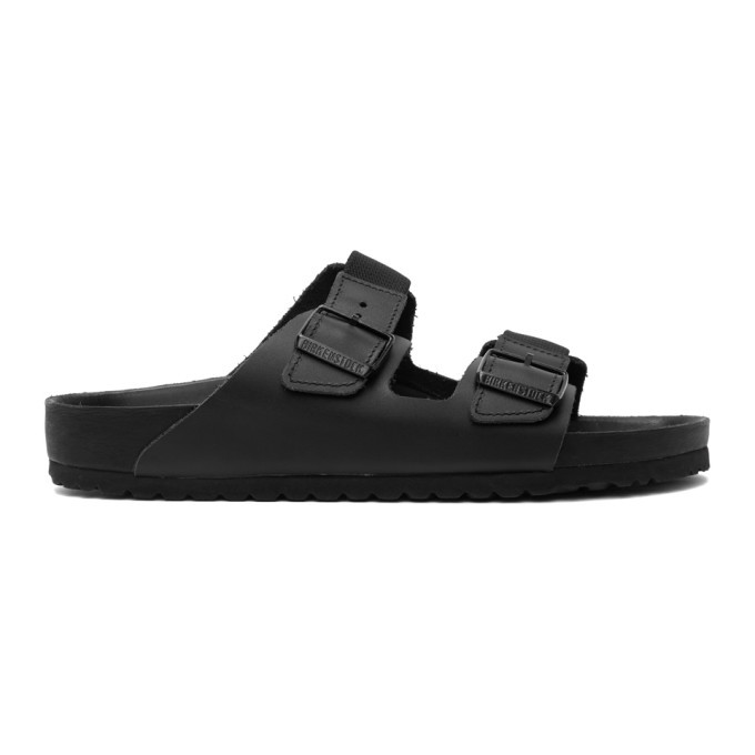 Random Identities Black Birkenstock Edition Leather Arizona Sandals | SSENSE 