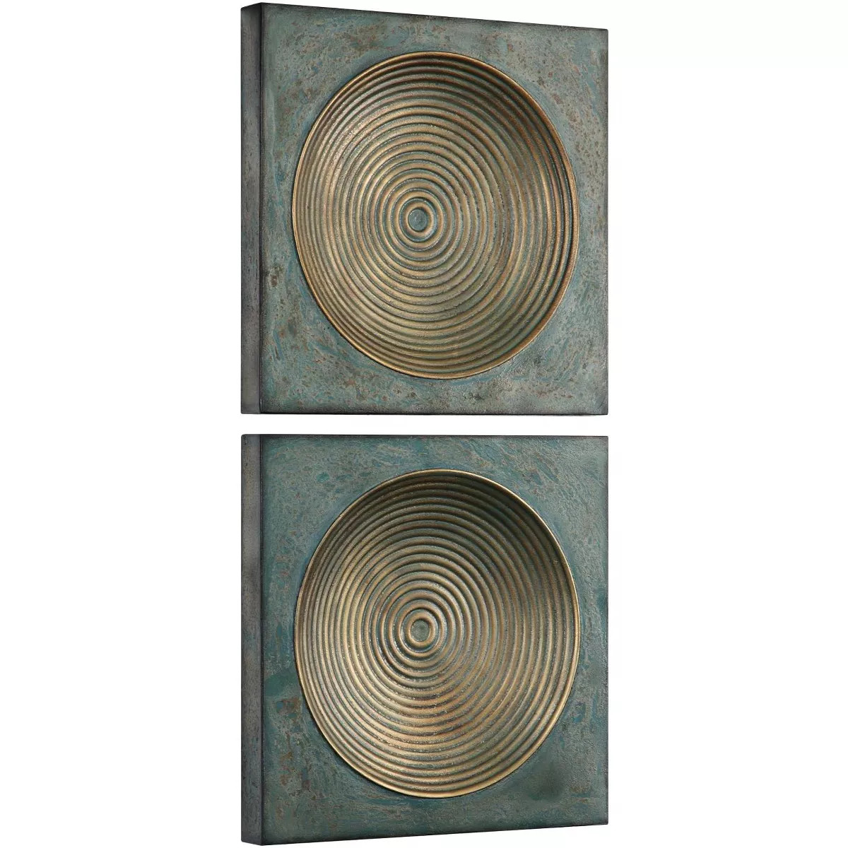 Uttermost Sybil Antique Gold Square 2-Piece Wall Art Set | Target