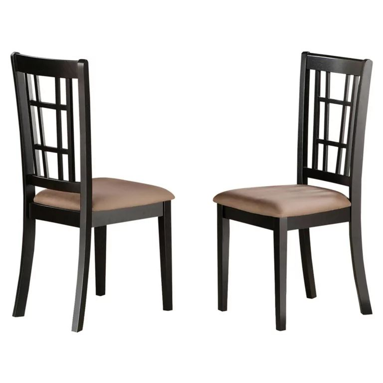 Set of 2 Chairs NIC-BLK-C Nicoli Kitchen Chair with Microfiber Upholstered Seat | Walmart (US)