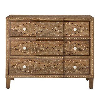 Priya Bone Inlay 3-Drawer Chest with Mango Wood & Hand-Inlaid Details | Ballard Designs, Inc.