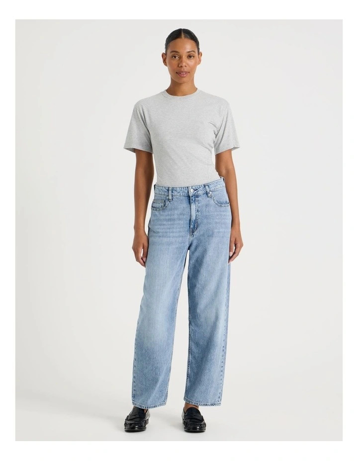 Barrel Mid Rise Jean In Medium Wash | Myer