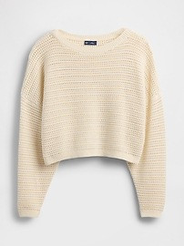 Crochet Boatneck Crop Sweater | Gap (CA)