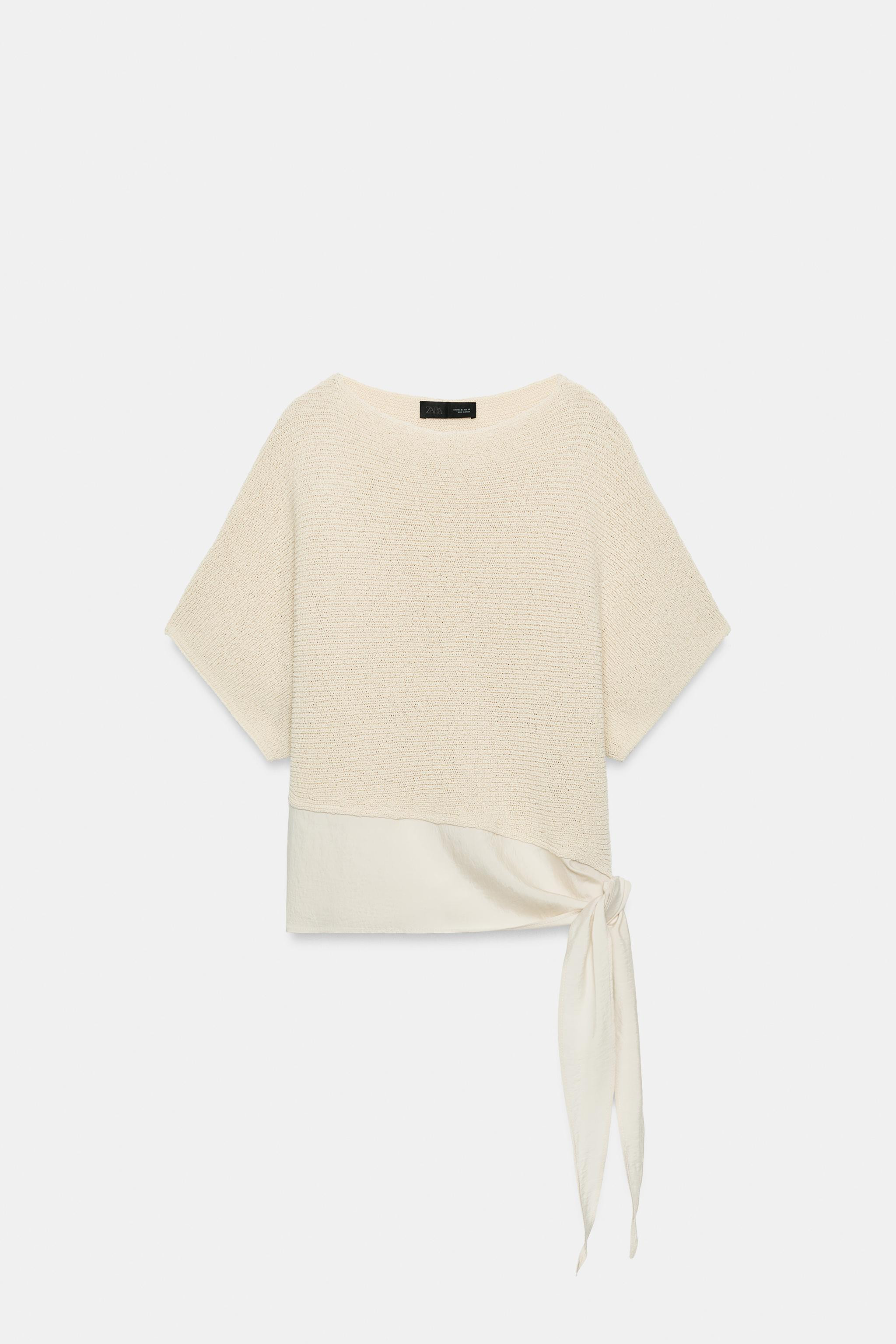 COMBINED KNIT TIE TOP | Zara US