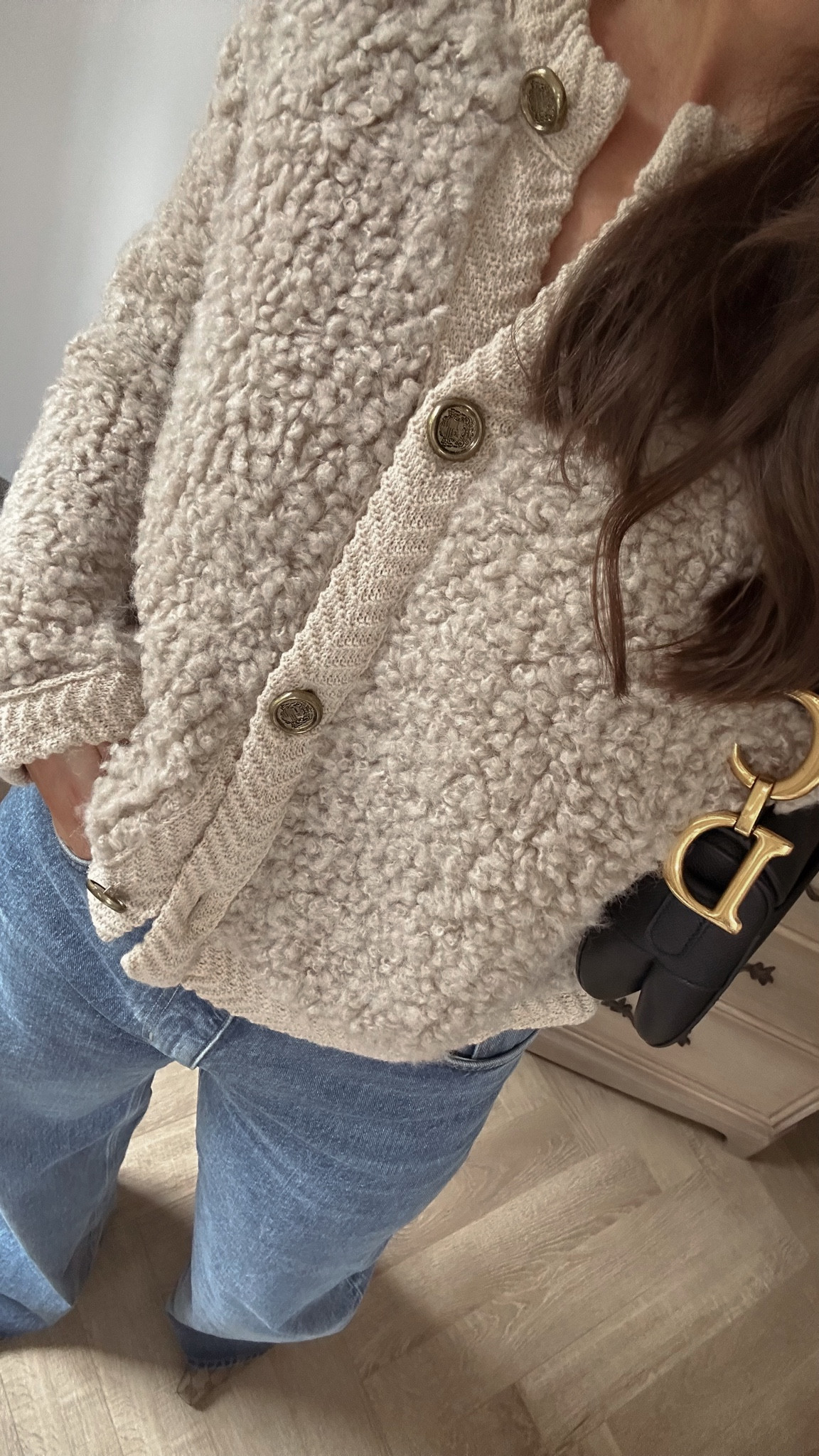 Bouclé knit cardigan with buttons curated on LTK