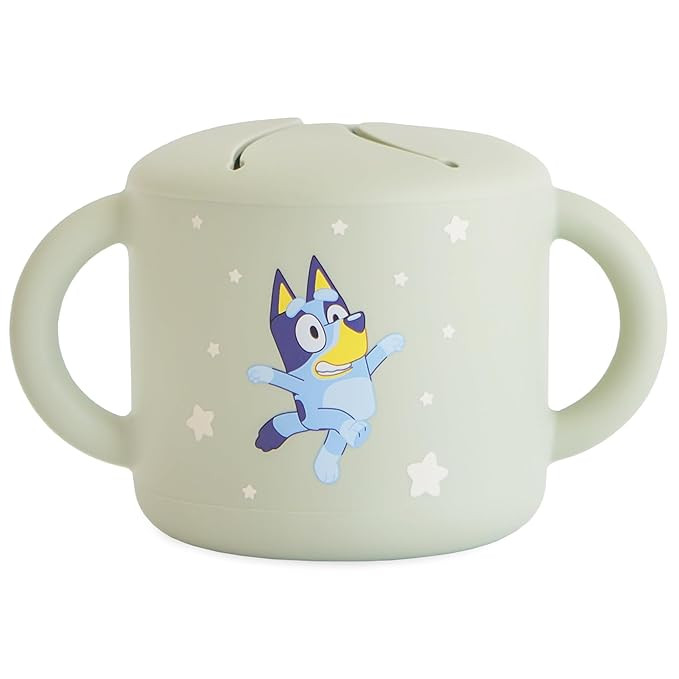 mushie x Bluey Silicone Snack Cup | Spill Proof Food Container for Toddler and Baby (Bluey Ivory) | Amazon (US)