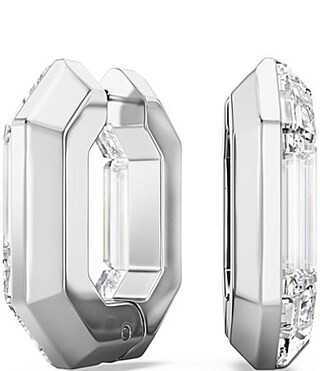 Swarovski Lucent Octagon Hoop Earrings - Crystal | Dillard's