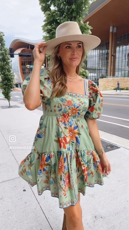Beautiful Pharm Rio dress style perfectly for a country concert outfit. Pair with wedges for a vacation dress outfit. Runs true to size wearing a small.

#LTKVideo #LTKfindsunder100 #LTKover40