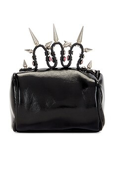 Nodress X Roomservice888 Rhinestone Brass Knuckles Leather Handbag in Black from Revolve.com | Revolve Clothing (Global)
