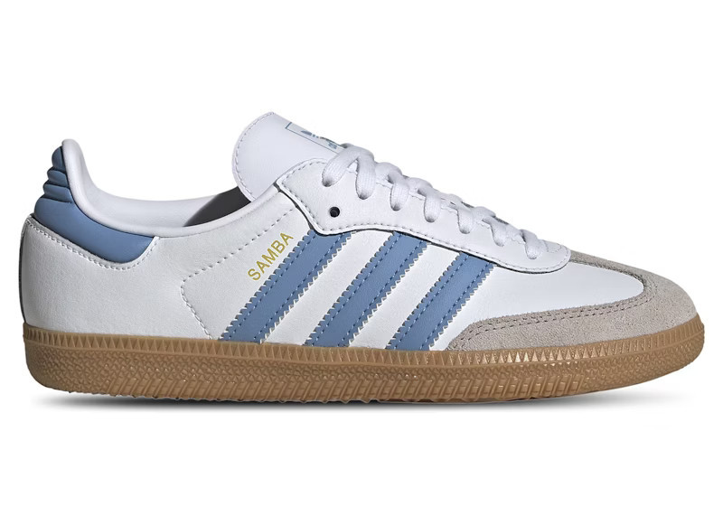 Adidas Samba OG White Sneakers in Cloud White/Ash Blue/Gum | StockX