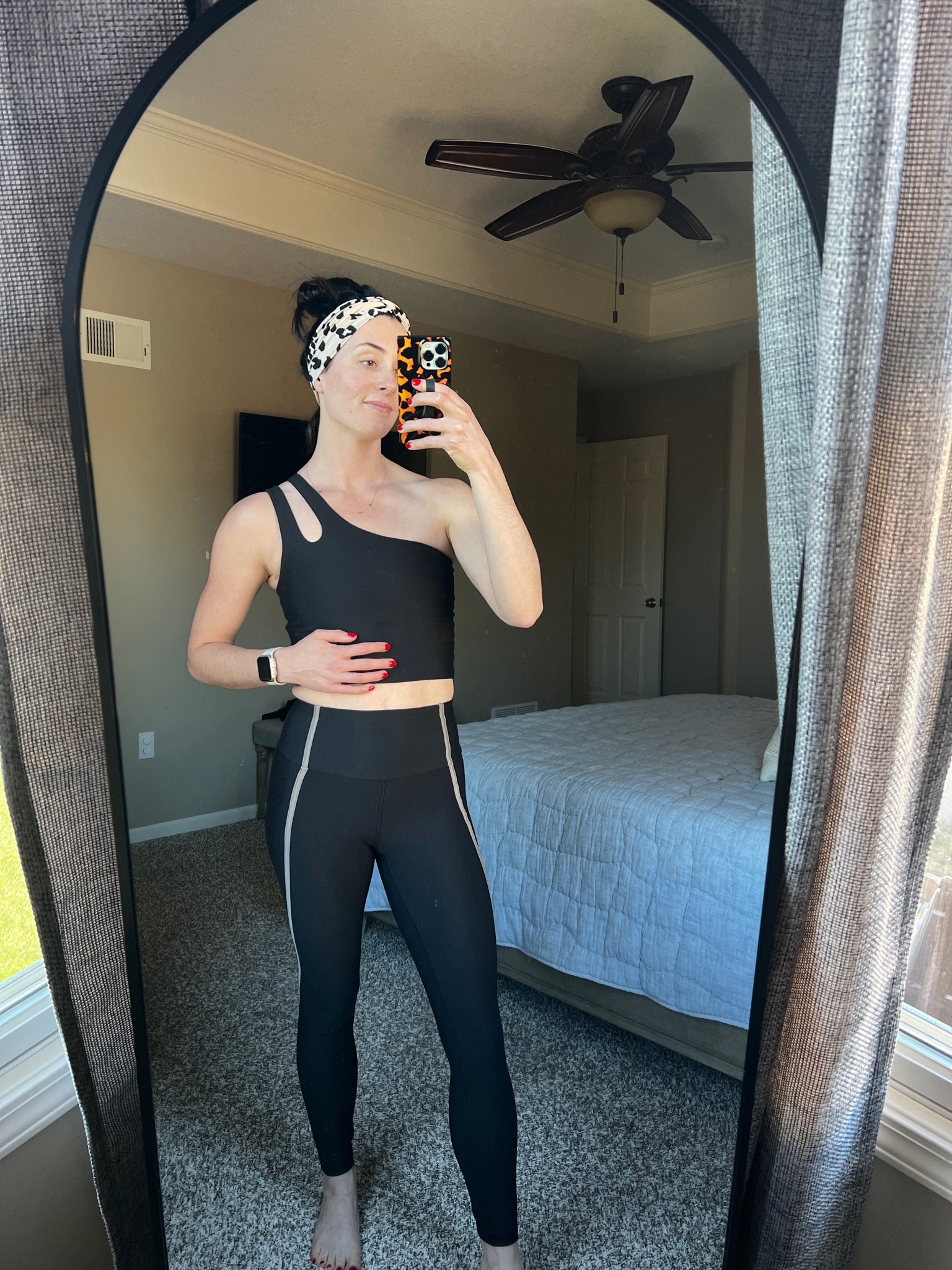Gym outfits; one shoulder workout top, high waisted leggings; wearing a small in both   

#LTKfitness #LTKSeasonal #LTKstyletip