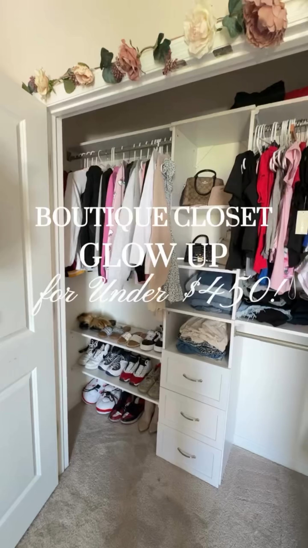 Follow and then comment CLOSET for the links of everything that I used to build this look.

Boutique Closet Glow-Up for Under $450! ✨

My daughter dreams of a walk-in closet someday, but with sky-high home prices and interest rates, that’s just not in the cards right now. So we gave her reach-in closet a little glow-up—and turned it into a boutique-style setup that made the whole room feel bigger.

She’s got a lot of clothes and shoes, so I skipped the drawers and added open shelving + hanging space to make everything visible (and easy to find!). No more lost shirts hiding in drawers or accidentally buying duplicates 🙃

Here’s what we used:
(5) Extra shelf boards
(5) Side brackets
(3) 16” drawers
(1) ClosetMaid 4–9 ft system – on sale for $99 through today!
Total cost: ~$438

#lowespartner #lowesfind #closetorganization #closetmakeover #closetmaidsystem #closetorganization #girlsclosetmakeover #girlsroom #closetmaidbrightwood @loweshomeimprovement

#LTKHome #LTKFamily #LTKKids
