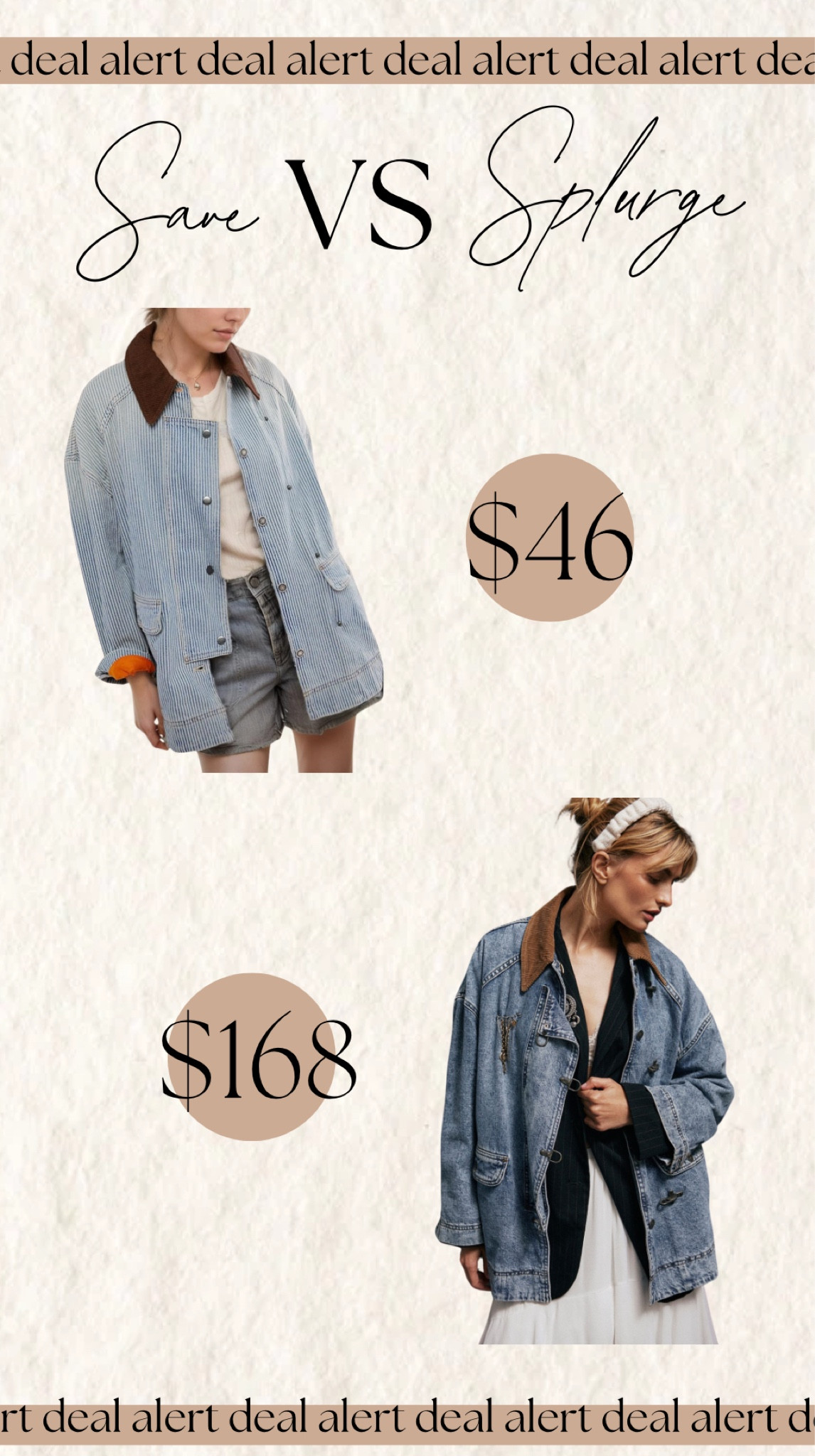 Save vs splurge denim workwear jacket 

#LTKStyleTip #LTKSeasonal