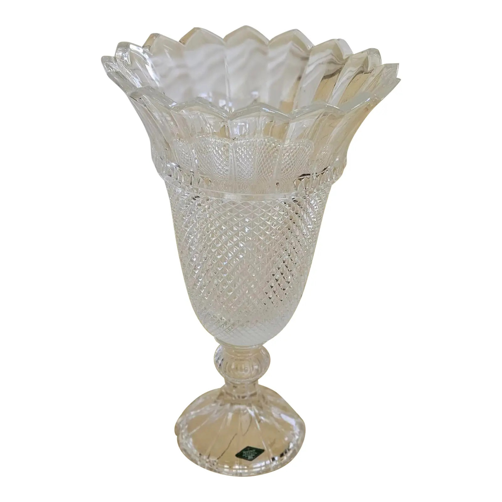 1970s Shannon Crystal Tiara Vase by Godinger of Slovakia | Chairish