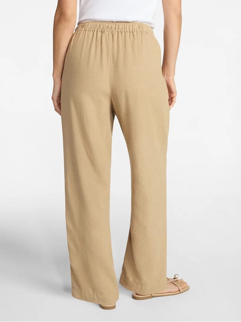 Time and Tru Women's Tapered Linen Blend Pants, Sizes XS-XXXL | Walmart (US)