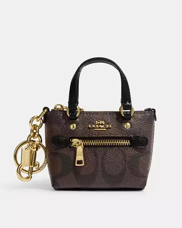 Mini Gallery Bag Charm In Signature Canvas | Coach Outlet US