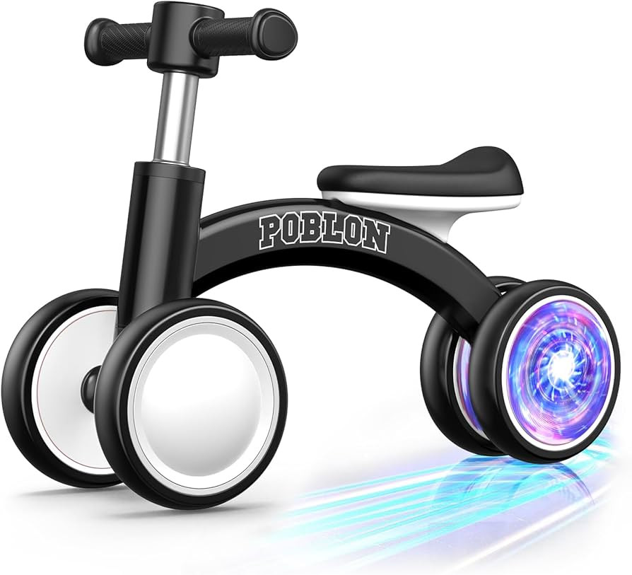POBLON Colorful Lighting Baby Balance Bike for 1 Year Old Girl Boy, 12-24 Month Toddler Balance B... | Amazon (US)
