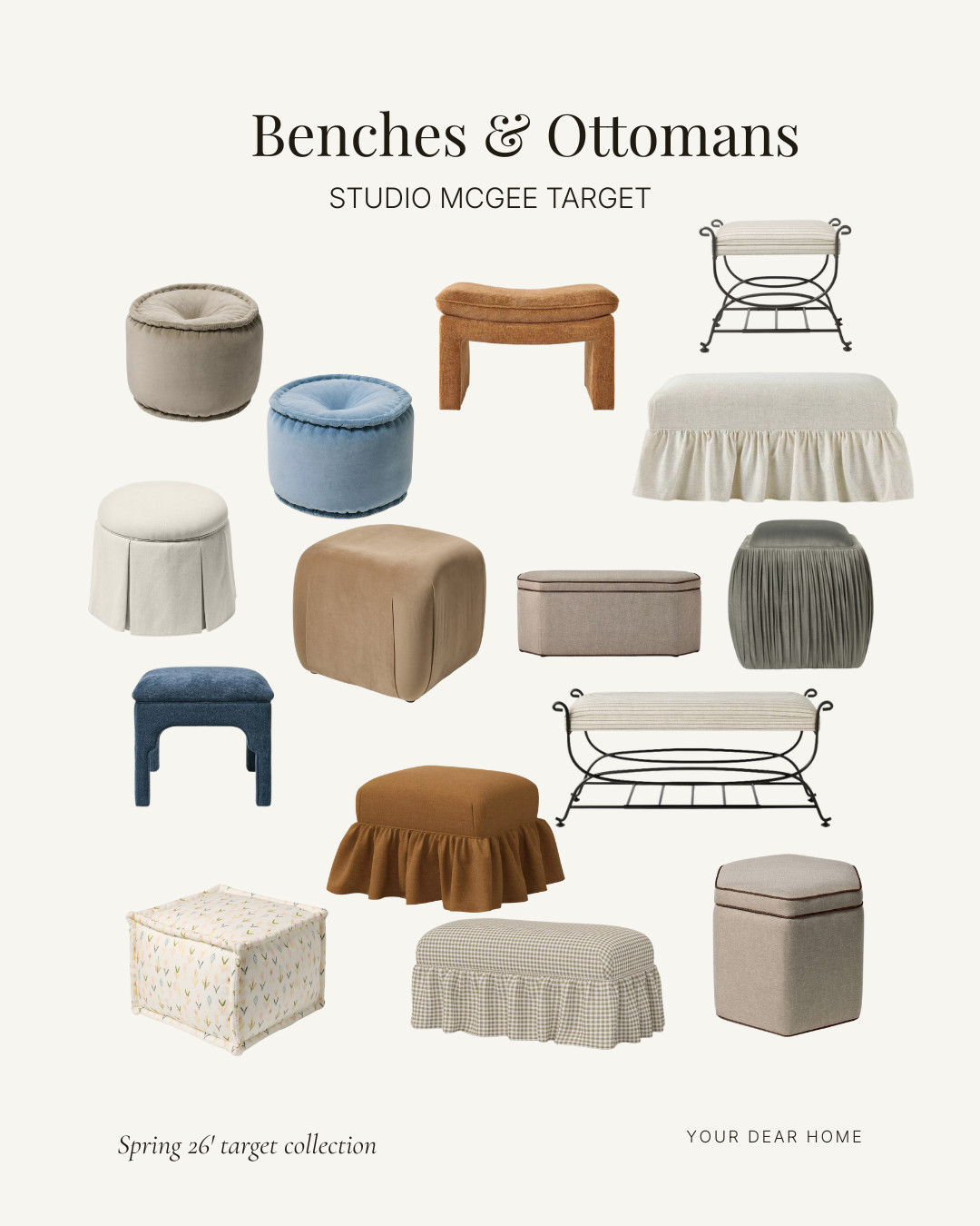 NEW Studio McGee Target Spring 2026 Collection is launching on 12/28 and their ottomans and benches couldn't be any cuter! 

 #LTKHome