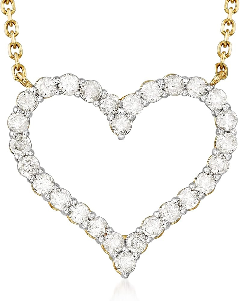 Ross-Simons 1.50 ct. t.w. Diamond Heart Necklace in 14kt Yellow Gold | Amazon (US)