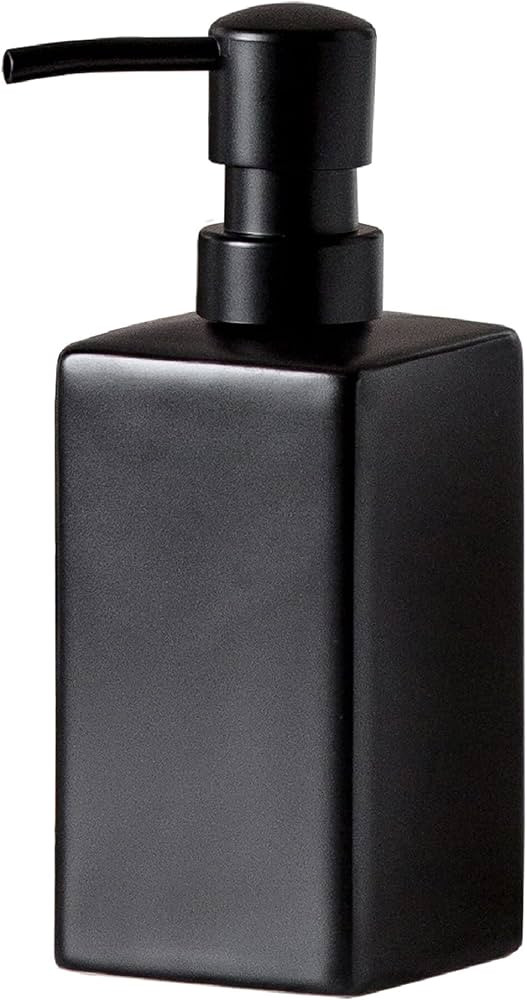 Matte Black Soap Dispenser Ceramic,Square Hand Soap and Lotion Dispenser for Bathroom Countertop,... | Amazon (US)
