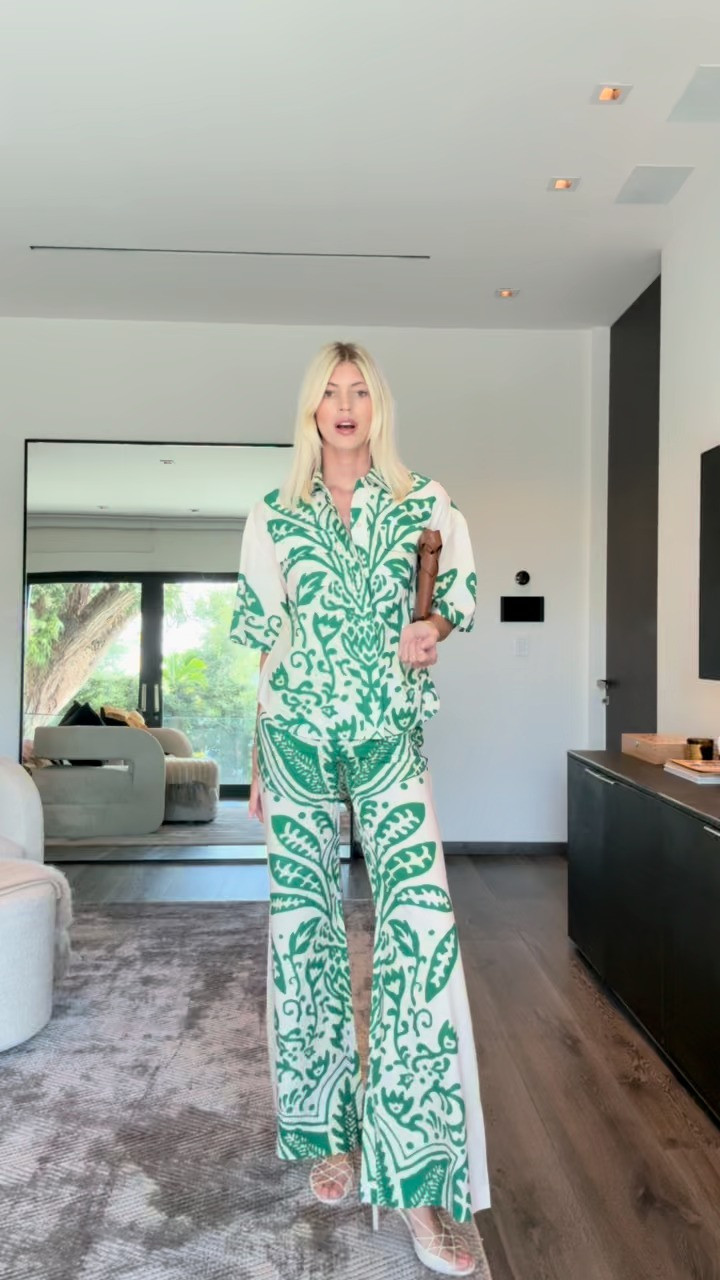 This green print set is perfect for summer! 💚 

 #LTKStyleTip #LTKShoeCrush #LTKItBag