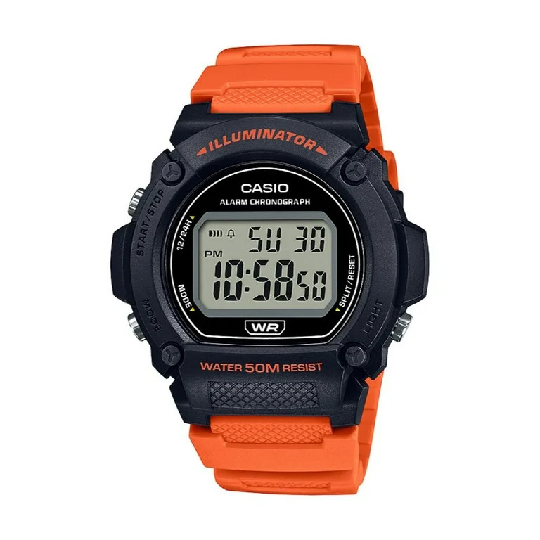 Casio Men's Heavy Duty Digital Watch with Orange Strap W219H-4AV | Walmart (US)