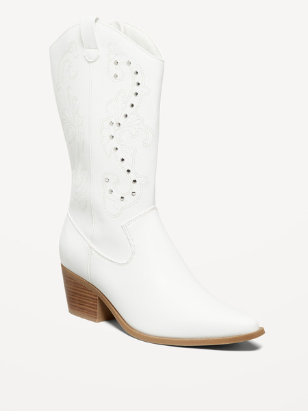 Faux-Leather Western Boots | Old Navy (US)