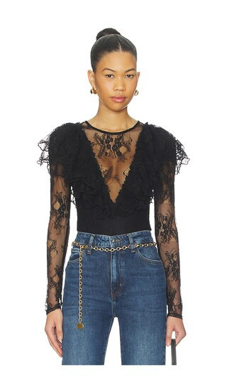 Free People x REVOLVE Sunday Candy Bodysuit in Black. - size XL | Revolve Clothing (Global)