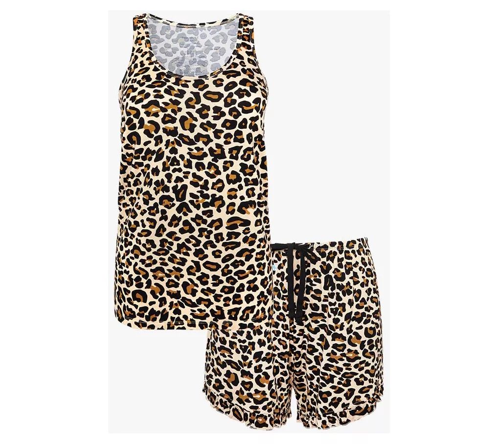 Posh Peanut Lana Leopard Women's Tank Top & Shorts Pajama Set - QVC.com | QVC