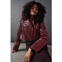 Womens Berry Oversized Biker Jacket - Red - 12 | NastyGal UK