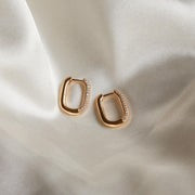 Rectangular Glimmer Hoops in Gold | Astrid and Miyu