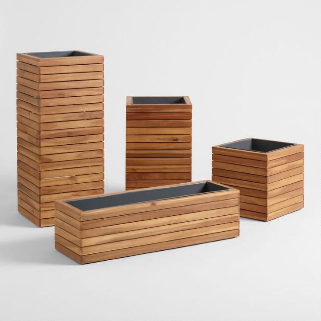 Wood and Metal Alicante Outdoor Planter | World Market