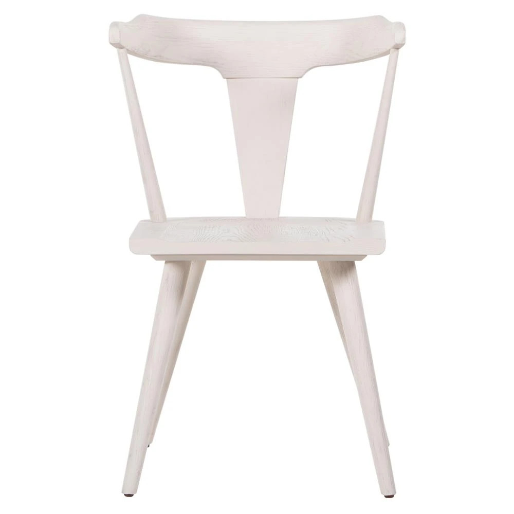 Antonio Mid Century Modern Off White Oak Wood Dining Chair | Kathy Kuo Home