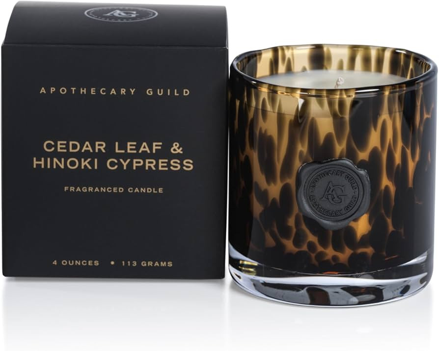 Zodax Apothecary Guild Opal Glass Mini Candle Jar in Gift Box – 4 oz (Cedar Leaf & Hinoki Cypre... | Amazon (US)