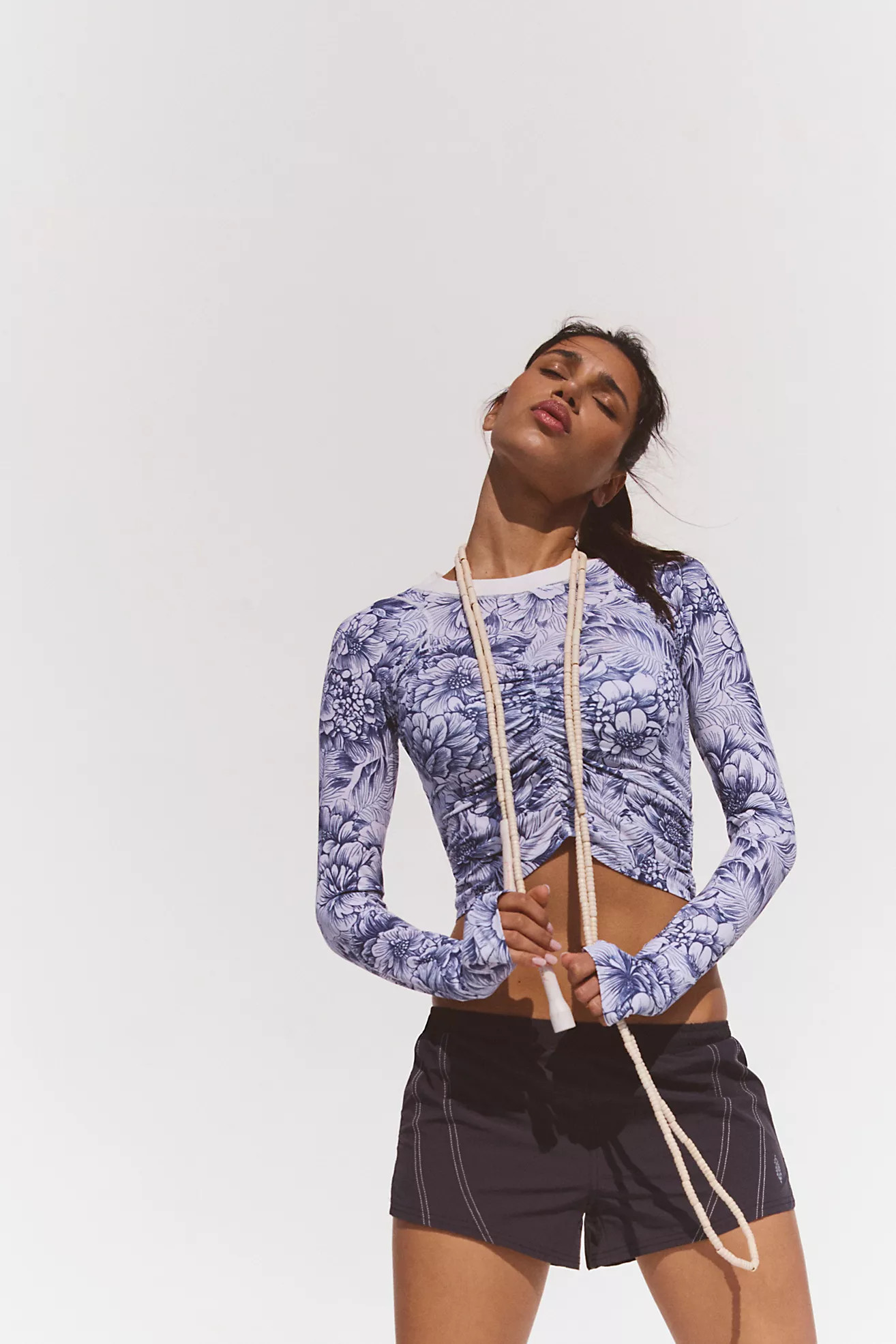 Tempo Ruched Printed Long Sleeve | Free People (Global - UK&FR Excluded)