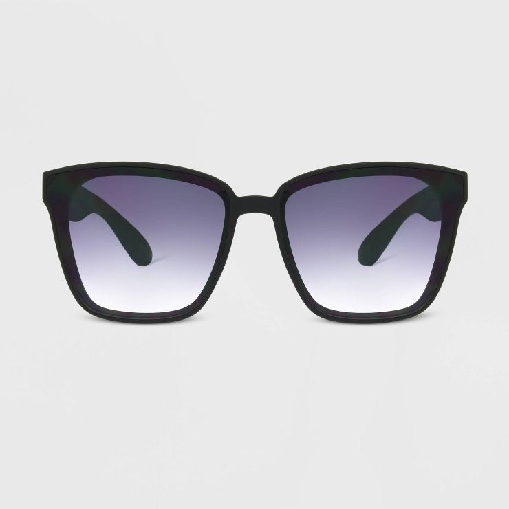 Women's Matte Plastic Square Sunglasses with Smoke Gradient Lenses - All in Motion™ Black | Target