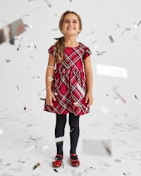 Toddler Girls Matching Family Plaid Satin Fit And Flare Dress - red | The Children's Place